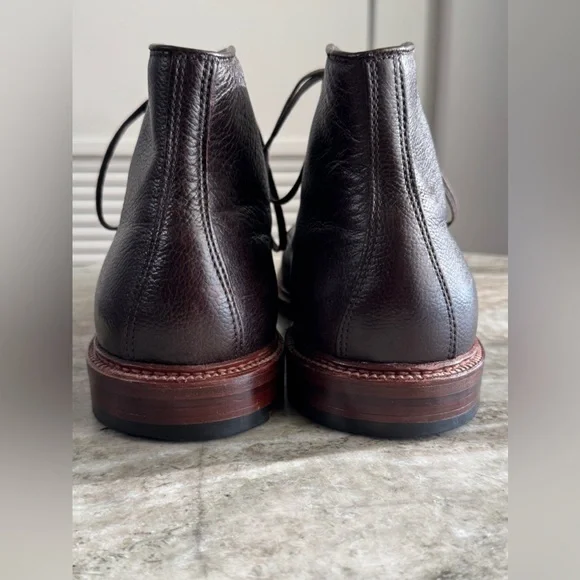 ALDEN  X Unionmade Boots Dark Brown Calfskin Lace Up Ankle 13 BD Plain Toe - Picture 6 of 10
